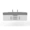 Castello Usa Nile 60" Wall Mounted White Vanity With Gray Top And Chrome Handles CB-MC-60W-CHR-2053-GR - alternate 1